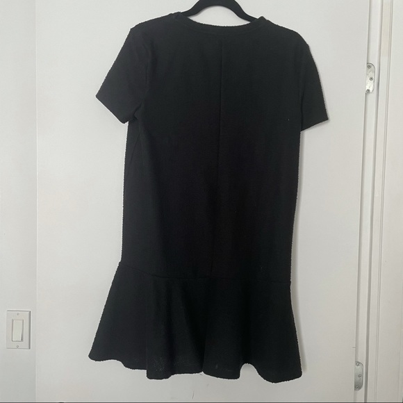 Zara Black Textured Weave Dress with Peplum - Picture 7 of 7